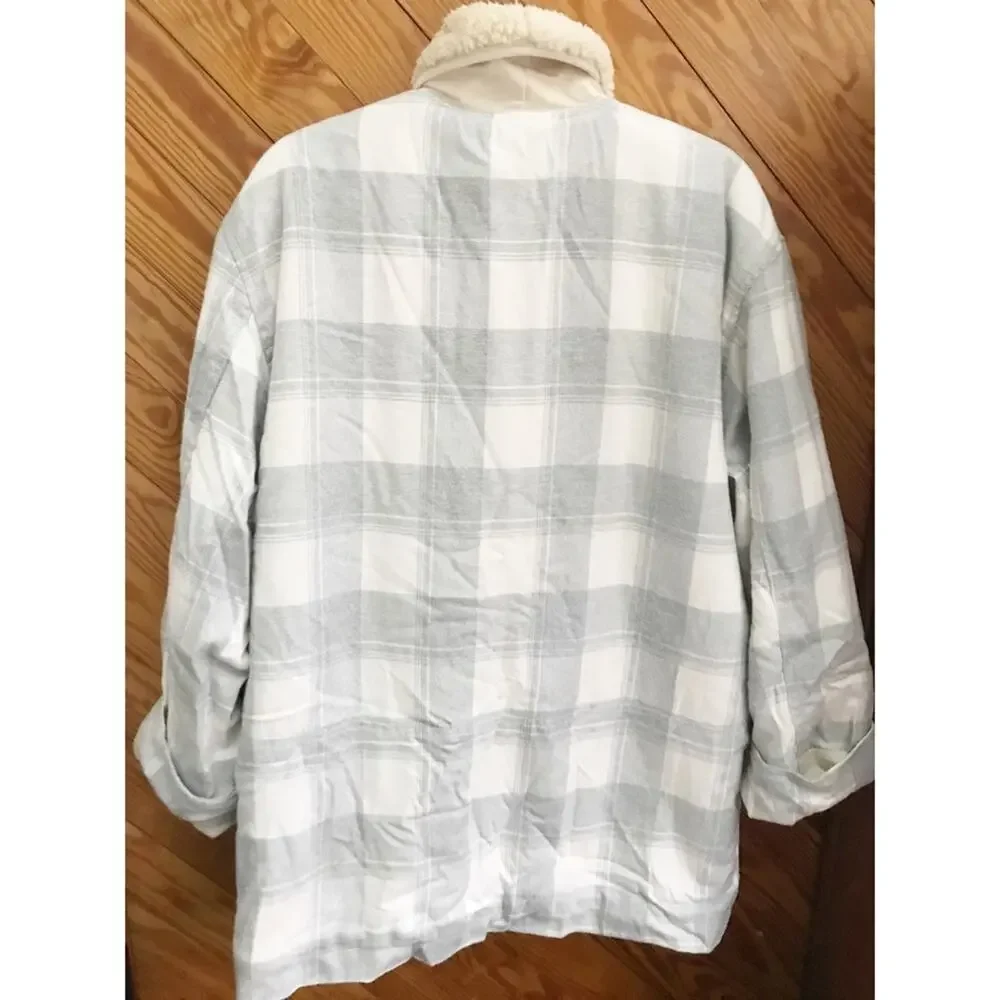 Free People Woodlands Plaid Sherpa Jacket